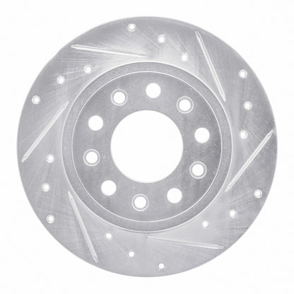 R1 Concepts R1 13-16 Dodge DART Rear Right Drilled & Slotted Silver Brake Rotor