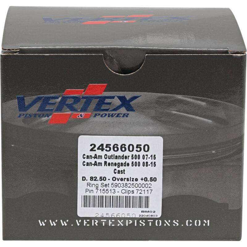Vertex Pistons Vertex Piston 07-15 Can-Am Outlander 500 4x4 500cc +0.50mm Oversized Cast Replica Piston Kit