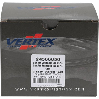 Vertex Pistons Vertex Piston 07-15 Can-Am Outlander 500 4x4 500cc +0.50mm Oversized Cast Replica Piston Kit