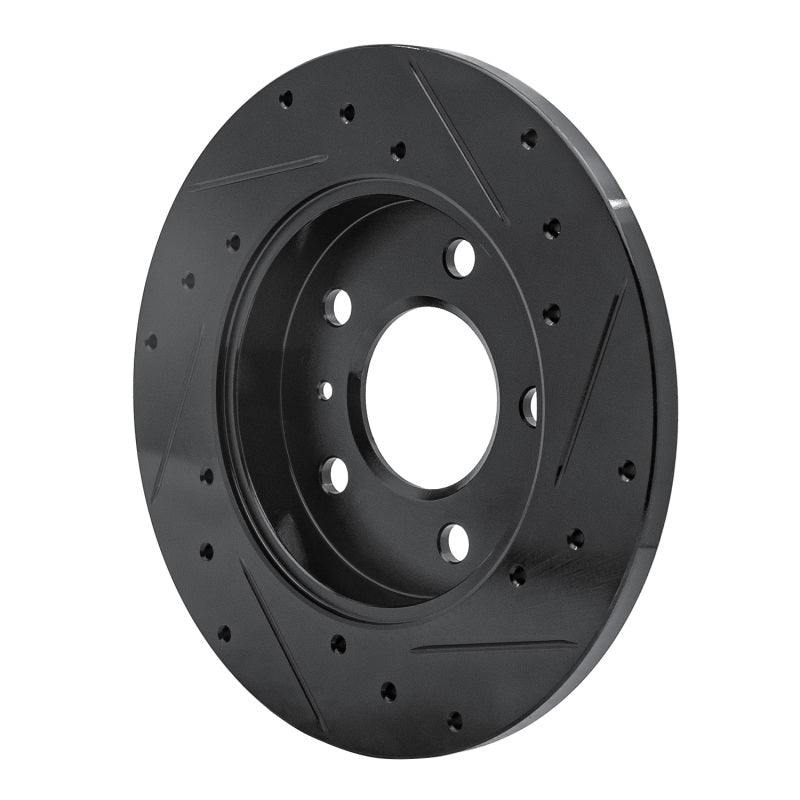 R1 Concepts R1 04-16 Buick Allure Rear Left Drilled & Slotted Black Brake Rotor