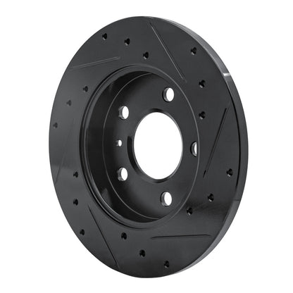 R1 Concepts R1 04-16 Buick Allure Rear Left Drilled & Slotted Black Brake Rotor