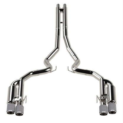 Kooks Headers Kooks 18-24 Ford Mustang GT 5.0 3in. Valved Shotgun Cat-Back Exhaust - Carbon Tips