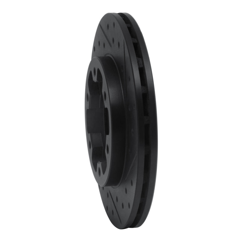 R1 Concepts R1 83-85 Nissan 720 DATSUN Front Right Drilled & Slotted Black Brake Rotor