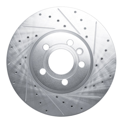 R1 Concepts R1 01-03 Volkswagen EuroVan Front Right Drilled & Slotted Silver Brake Rotor