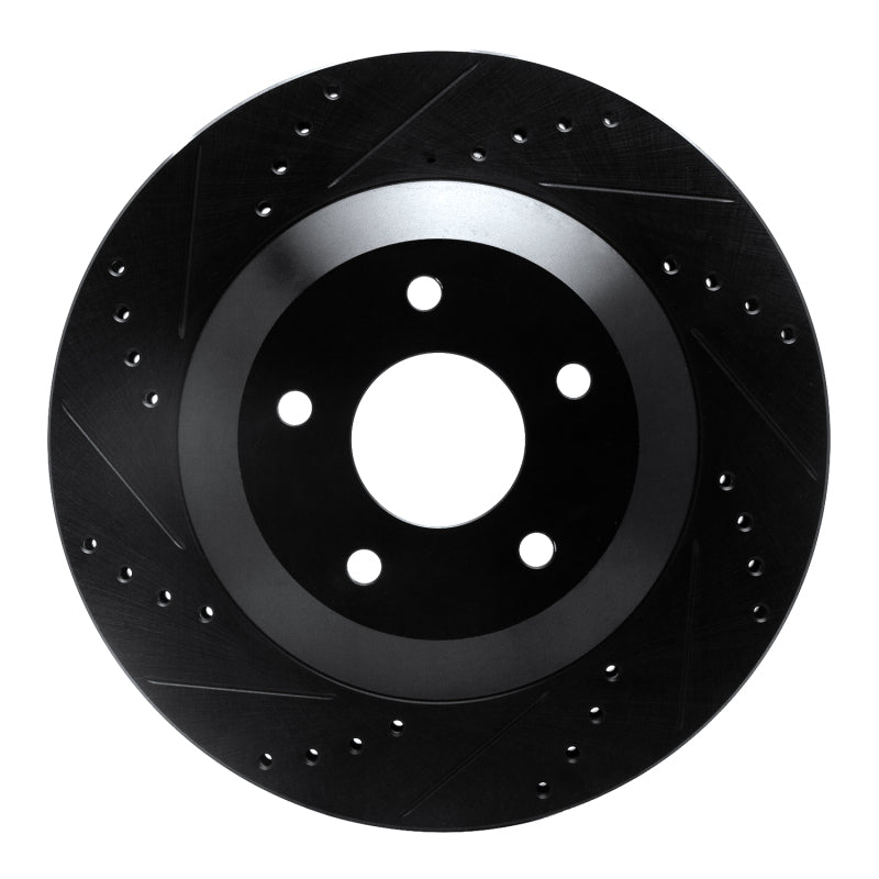 R1 Concepts R1 97-09 Cadillac XLR Right Front Drilled & Slotted Black Brake Rotor