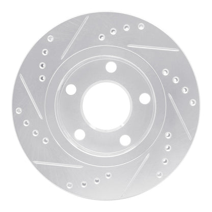 R1 Concepts R1 00-02 Audi S4 Rear Right Drilled & Slotted Silver Brake Rotor