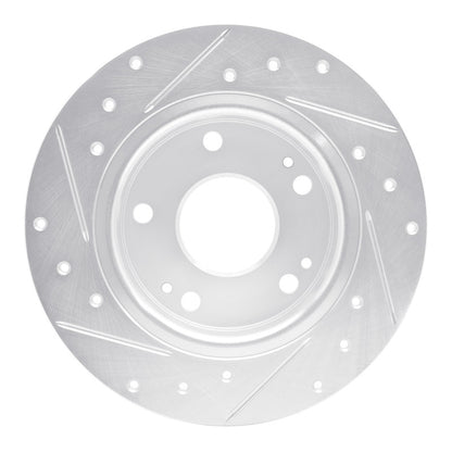R1 Concepts R1 16-25 Honda Civic Hatchback Rear Right Drilled & Slotted Silver Brake Rotor