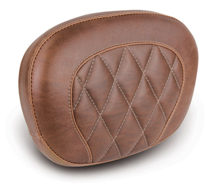 Mustang Motorcycle Mustang 97-23 Harley Touring Sissy Bar Pad (12 inch x 9 inch) Diamond Stitch - Brown