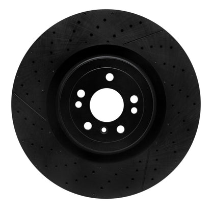 R1 Concepts R1 12-19 Mercedes-Benz GL63 AMG Front Drilled & Slotted Black Brake Rotor
