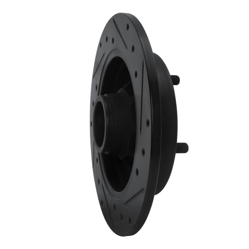 R1 Concepts R1 88-88 Nissan Maxima Rear Right Drilled & Slotted Black Brake Rotor