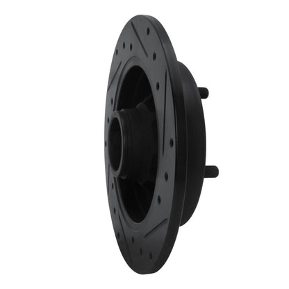 R1 Concepts R1 88-88 Nissan Maxima Rear Right Drilled & Slotted Black Brake Rotor