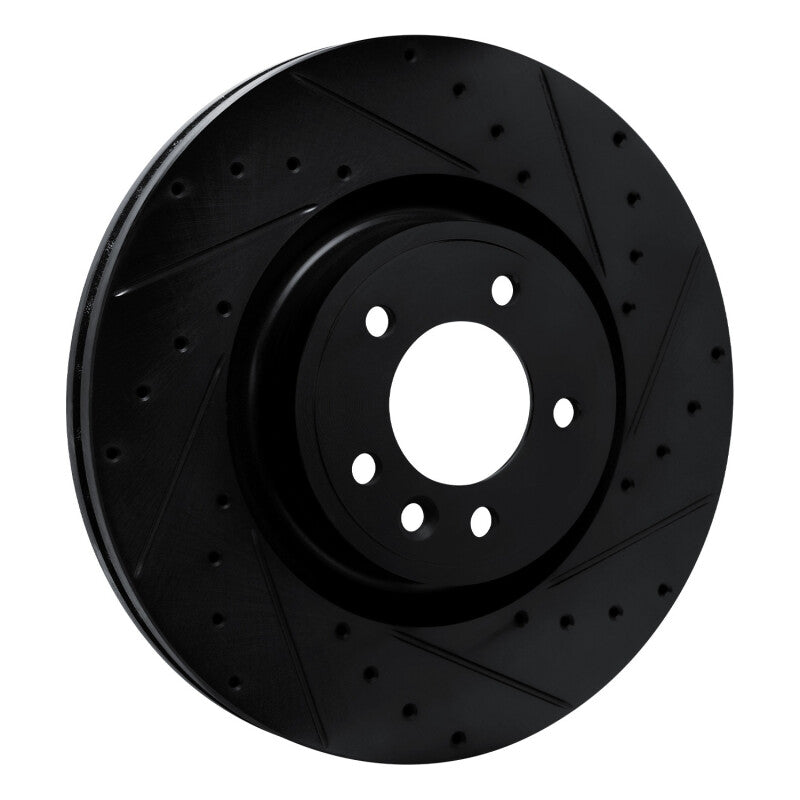 R1 Concepts R1 18-24 Land Rover Range Rover Front Right Drilled & Slotted Black Brake Rotor