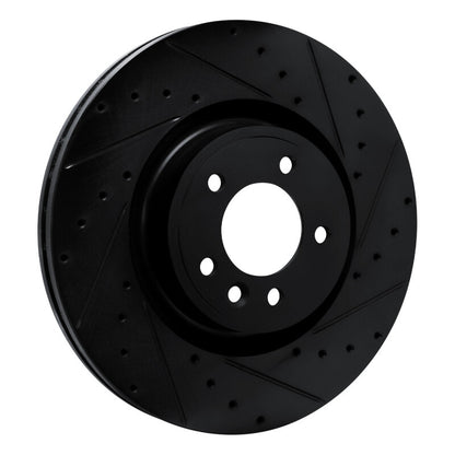 R1 Concepts R1 18-24 Land Rover Range Rover Front Right Drilled & Slotted Black Brake Rotor