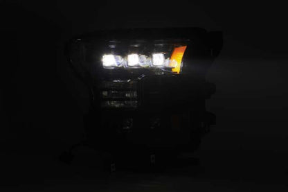 AlphaRex 17-20 Ford Raptor NOVA LED Proj Headlights Plank Style Matte Black w/Activ Light/Seq Signal