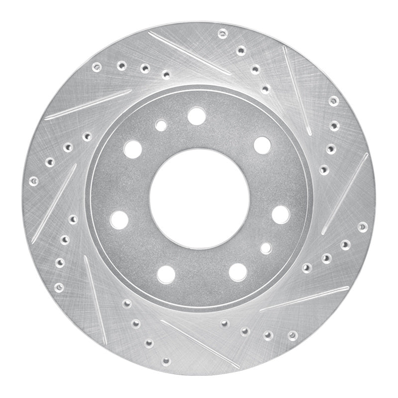R1 Concepts R1 09-09 Ford F-150 4WD Front Right Drilled & Slotted Silver Brake Rotor