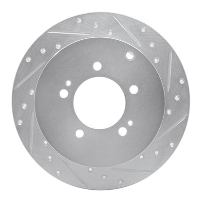 R1 Concepts R1 07-15 Mitsubishi Lancer Rear Right Drilled & Slotted Silver Brake Rotor