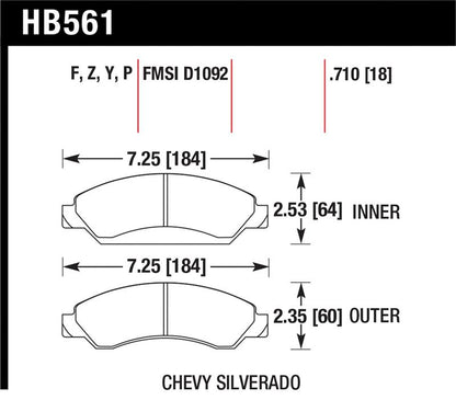 Hawk Performance Hawk 07 Chevy Tahoe LTZ Front LTS Brake Pads
