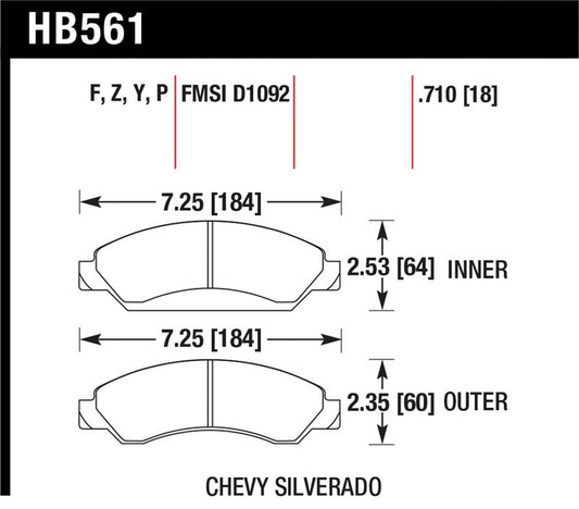 Hawk Performance Hawk 07 Chevy Tahoe LTZ Front LTS Brake Pads