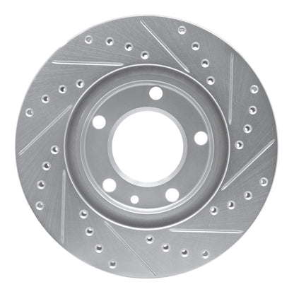 R1 Concepts R1 88-91 BMW M3 Front Left Drilled & Slotted Silver Brake Rotor