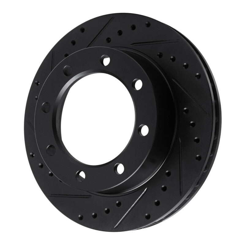 R1 Concepts R1 77-79 Ford F-350 4WD (Excl Super Duty) Front Left Drilled & Slotted Black Brake Rotor