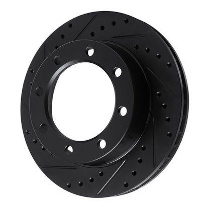 R1 Concepts R1 77-79 Ford F-350 4WD (Excl Super Duty) Front Left Drilled & Slotted Black Brake Rotor