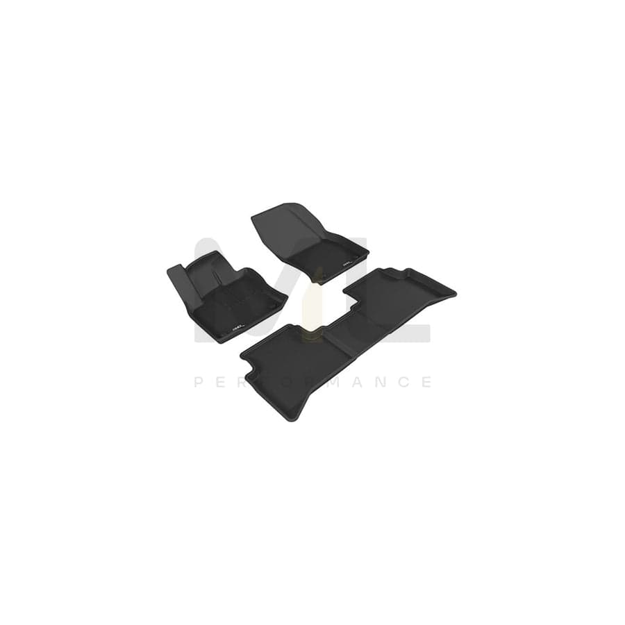 3D L1VW08101509 Floor mat set for VW Touran II (5T1) Elastomer, Front, Rear, Quantity: 3, Black