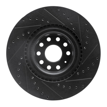 R1 Concepts R1 06-13 Audi S3 (Mexico) Front Left Drilled & Slotted Black Brake Rotor
