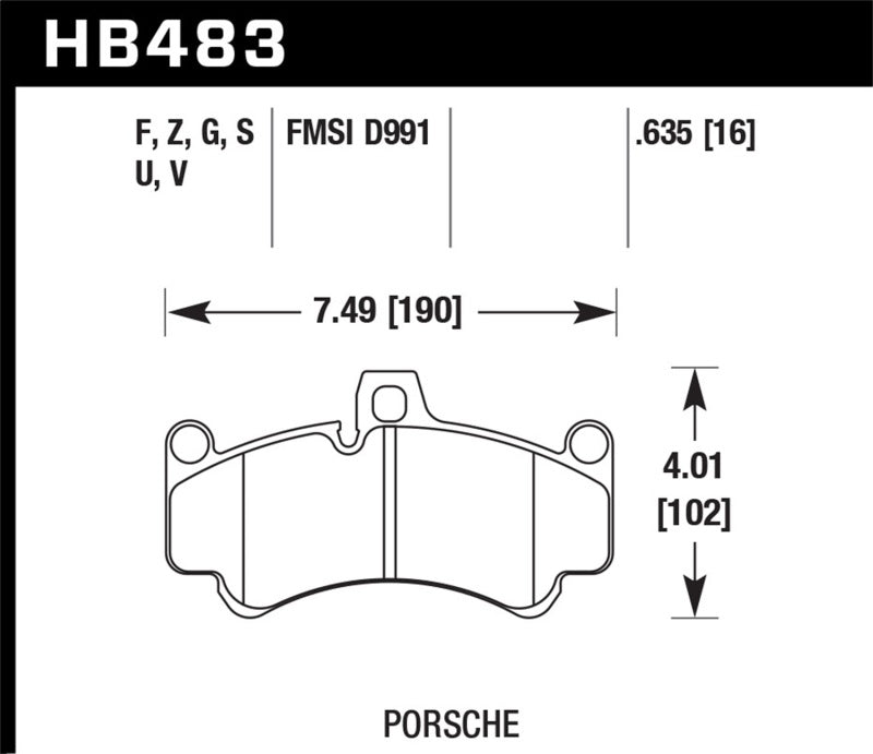 Hawk Performance Hawk 05-08 Porsche 911 3.6L Carrera Ceramic Composite Brakes Front ER-1 Brake Pads