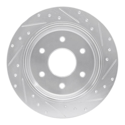 R1 Concepts R1 04-15 Infiniti QX56 Rear Left Drilled & Slotted Silver Brake Rotor