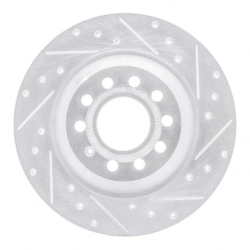 R1 Concepts R1 05-11 Audi A6 Quattro Rear Right Drilled & Slotted Silver Brake Rotor