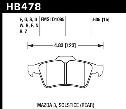 Hawk Performance Hawk 13-14 Ford Focus ST / Mazda/ Volvo Performance Ceramic Street Rear Brake Pads
