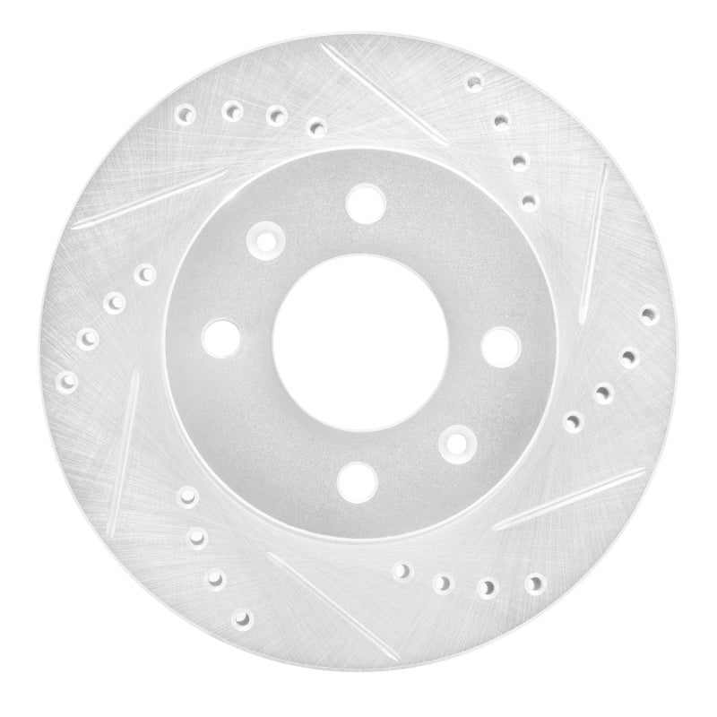 R1 Concepts R1 03-06 Dodge Verna (Mexico) Front Right Drilled & Slotted Silver Brake Rotor