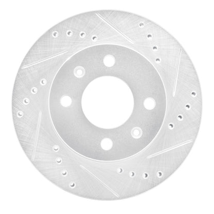R1 Concepts R1 03-06 Dodge Verna (Mexico) Front Right Drilled & Slotted Silver Brake Rotor