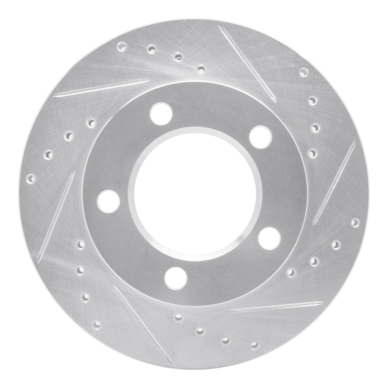 R1 Concepts R1 94-96 Ford F-150 4WD Front Right Drilled & Slotted Silver Brake Rotor