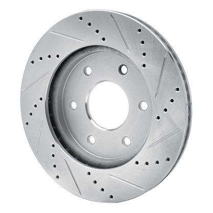 R1 Concepts R1 04-05 Infiniti QX56 Front Left Drilled & Slotted Silver Brake Rotor