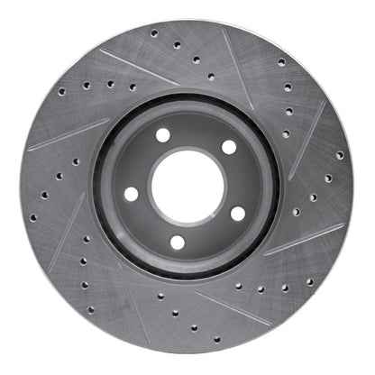 R1 Concepts R1 07-13 Mazda 3 Front Left Drilled & Slotted Silver Brake Rotor
