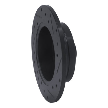 R1 Concepts R1 81-85 Mazda RX-7 Rear Left Drilled & Slotted Black Brake Rotor