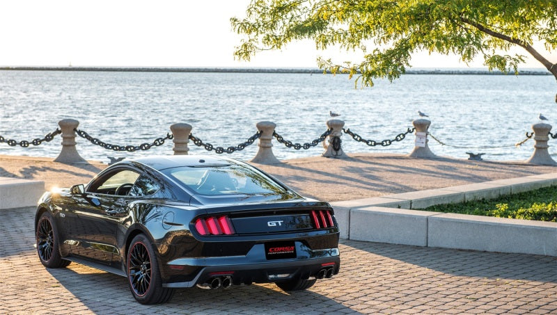 CORSA Performance Corsa 2015-2017 Ford Mustang GT 5.0 3in Cat Back Exhaust Black Quad Tips (Xtreme)