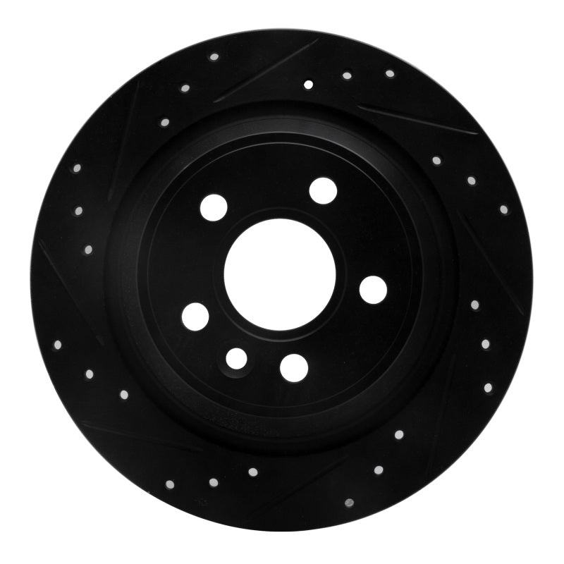 R1 Concepts R1 09-15 Ford Focus RS (Mexico) Rear Left Drilled & Slotted Black Brake Rotor