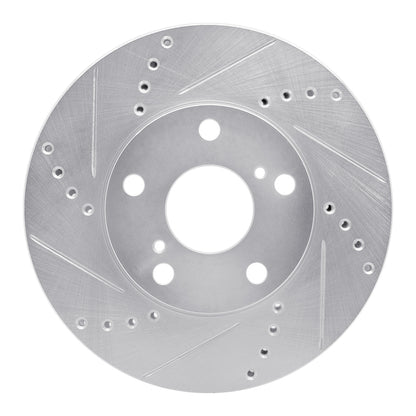 R1 Concepts R1 92-06 Lexus ES300 Front Left Drilled & Slotted Silver Brake Rotor