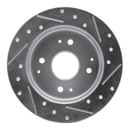 R1 Concepts R1 95-98 Acura TL Rear Left Drilled & Slotted Silver Brake Rotor