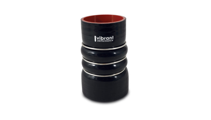 Vibrant 4 Ply Aramid Reinf Silicone Hump Hose conn 3.5in IDx6in long 3 reinforcement ring MATTE BLK