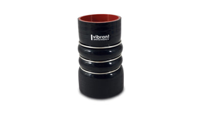 Vibrant 4 Ply Aramid Reinf Silicone Hump Hose conn 3.5in IDx6in long 3 reinforcement ring MATTE BLK