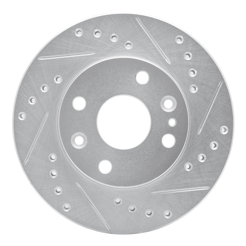 R1 Concepts R1 94-02 Ford ASPIRE Front Right Drilled & Slotted Silver Brake Rotor