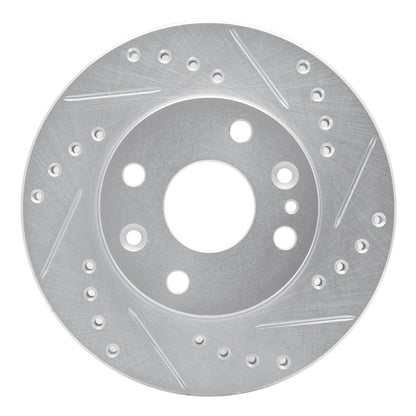 R1 Concepts R1 94-02 Ford ASPIRE Front Right Drilled & Slotted Silver Brake Rotor