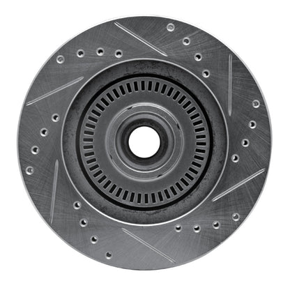 R1 Concepts R1 87-92 Lincoln Mark VII Front Left Drilled & Slotted Silver Brake Rotor