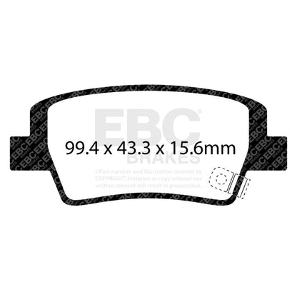 EBC 2021+ Hyundai Elantra N-Line 1.6T Rear Redstuff Brake Pads