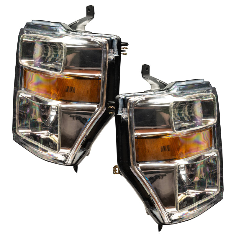 ORACLE Lighting Oracle 08-10 Ford F250/350 Pre-Assembled Halo Headlights- Chrome Housing - w/o Controller