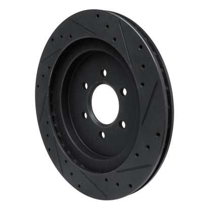 R1 Concepts R1 92-02 Dodge Viper Rear Left Drilled & Slotted Black Brake Rotor