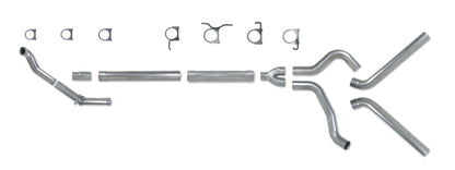 Diamond Eye Performance Diamond Eye KIT 4in Turbo Back MFLR RPLCMENT PIPE DUAL ALUM94-97 5 7 3L F250/F350 PWRSTROKE NFS